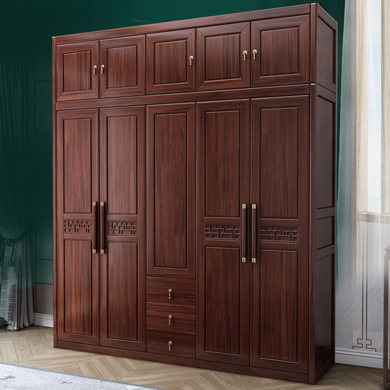 Contemporary Wardrobe Armoire Wood Wardrobe Closet with Doors and Drawers