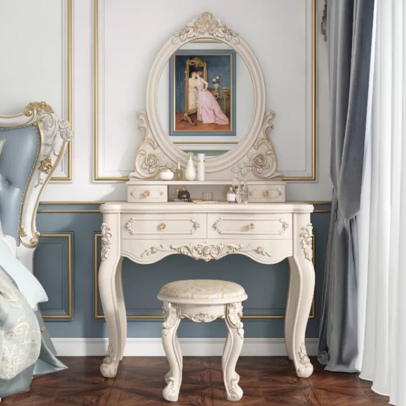 Victorian Bedroom Makeup Vanity Desk Table White Vanity Dressing Table