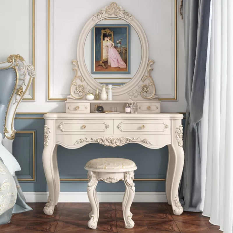 Victorian Bedroom Makeup Vanity Desk Table White Vanity Dressing Table