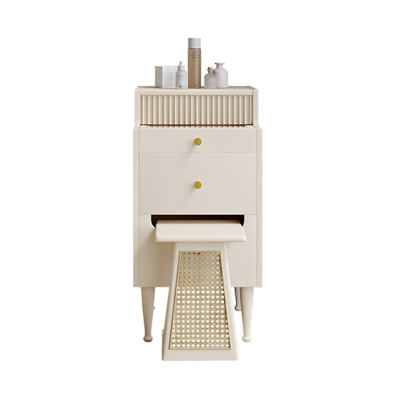Contemporary Solid Wood Dressing Table Stool Set 2 Drawer Make-up Vanity