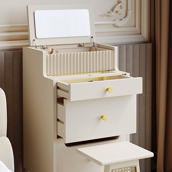 Contemporary Solid Wood Dressing Table Stool Set 2 Drawer Make-up Vanity