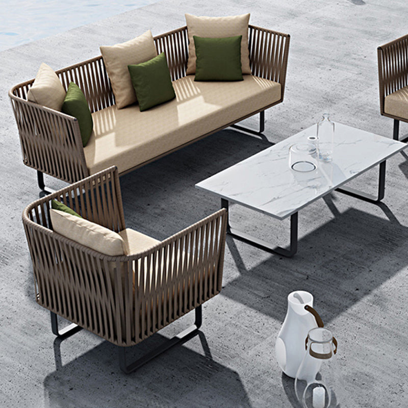 Metal Outdoor Patio Sofa Tropical Patio Sofa Water Resistant