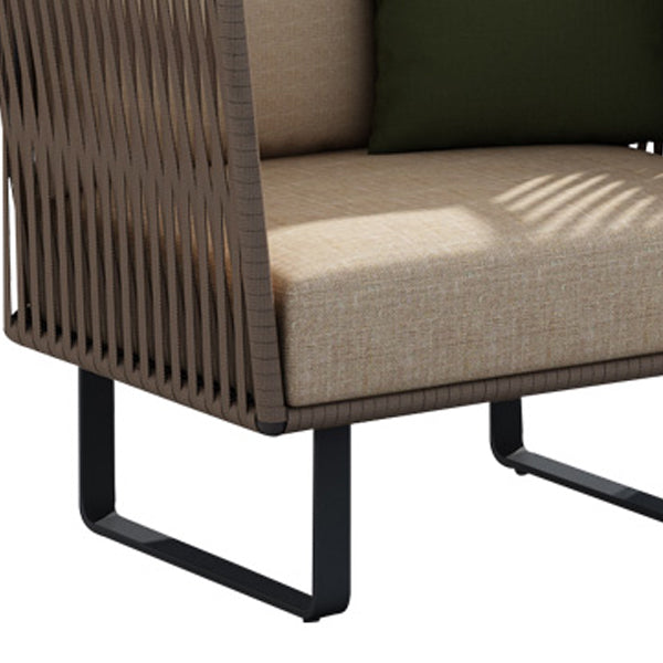 Metal Outdoor Patio Sofa Tropical Patio Sofa Water Resistant