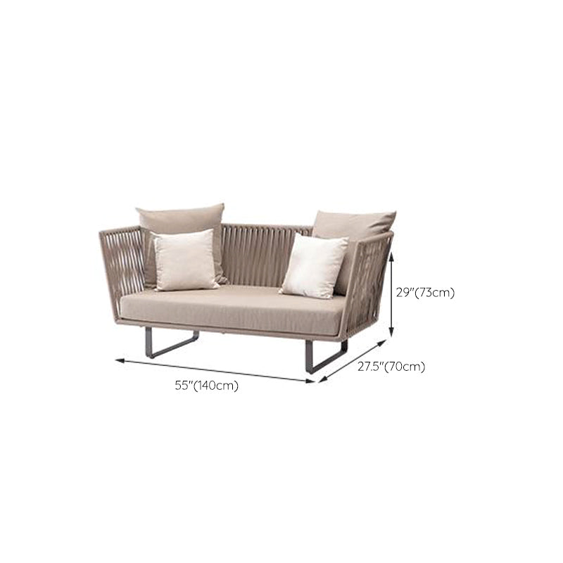 Metal Outdoor Patio Sofa Tropical Patio Sofa Water Resistant