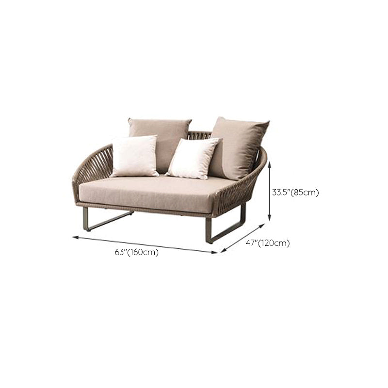 Metal Outdoor Patio Sofa Tropical Patio Sofa Water Resistant