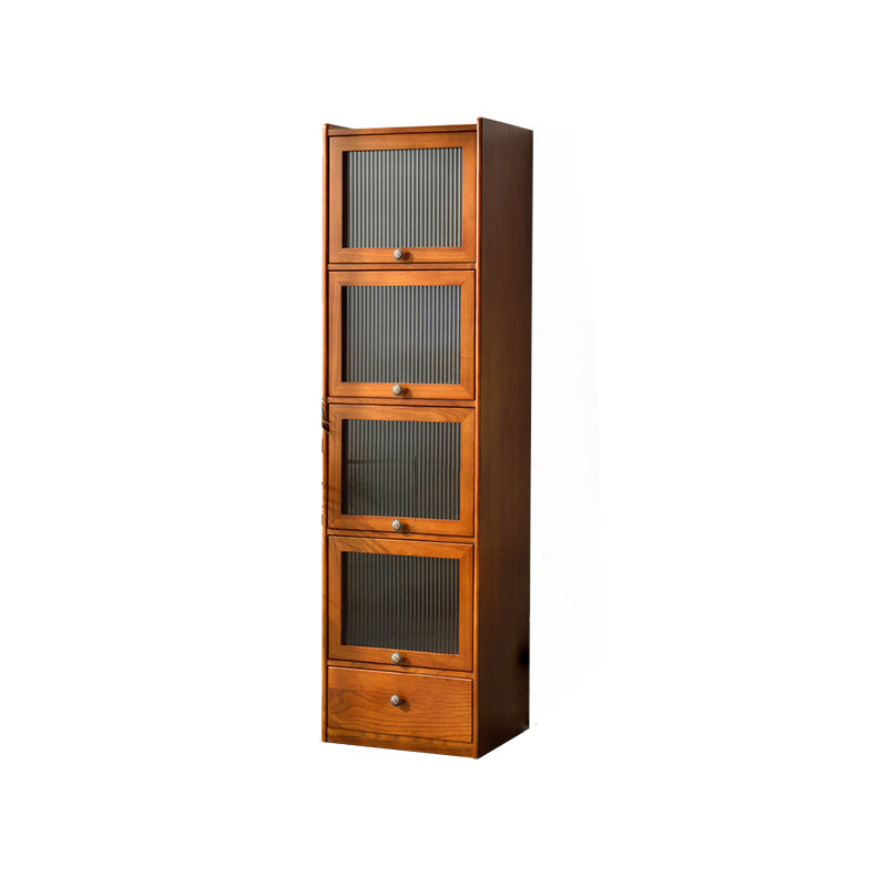 Mid-century Modern 4- Door Cabinet Rectangle Solid Wood Accent Cabinet