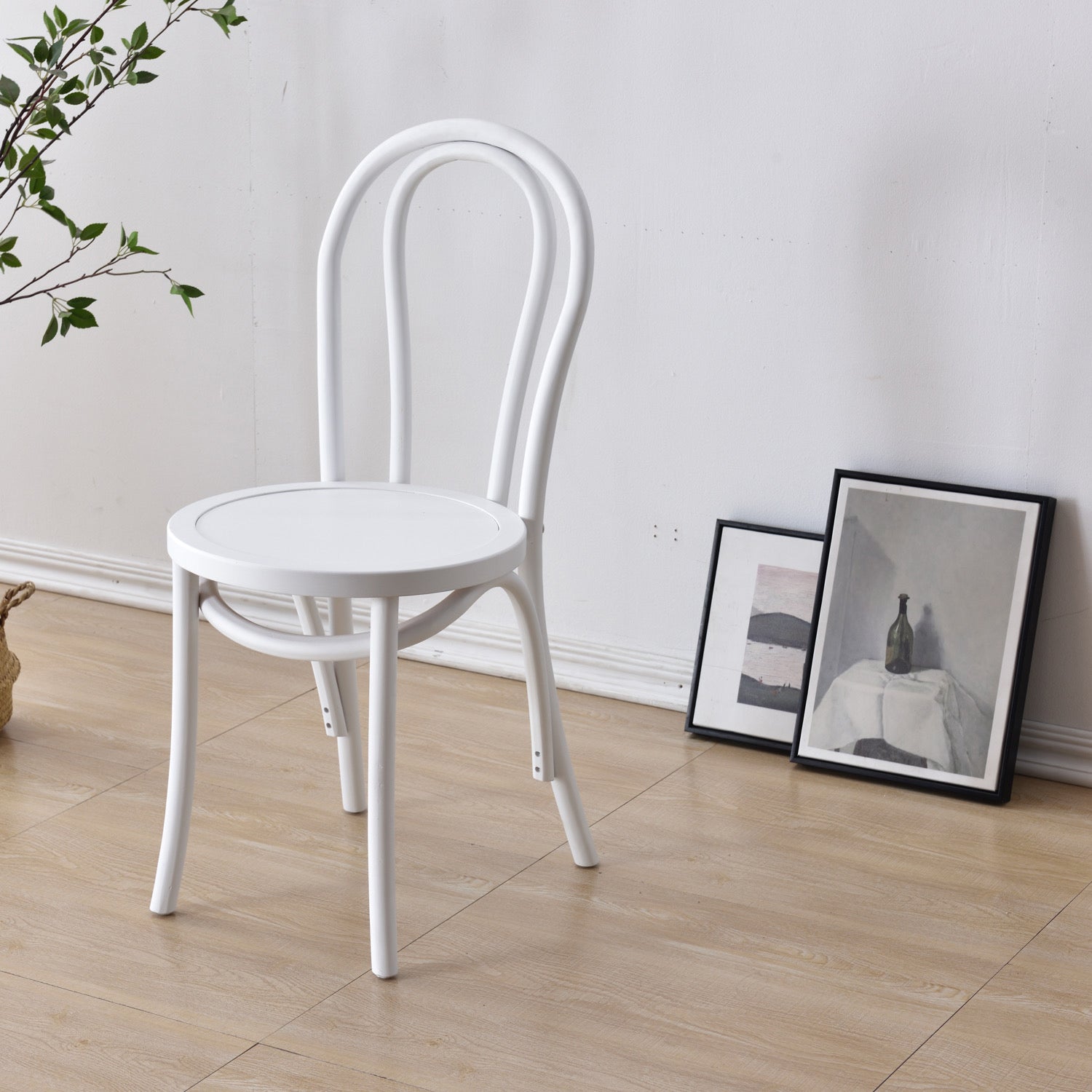 Dining Room Armless Dining Chair Open Back Solid Wood Side Chair