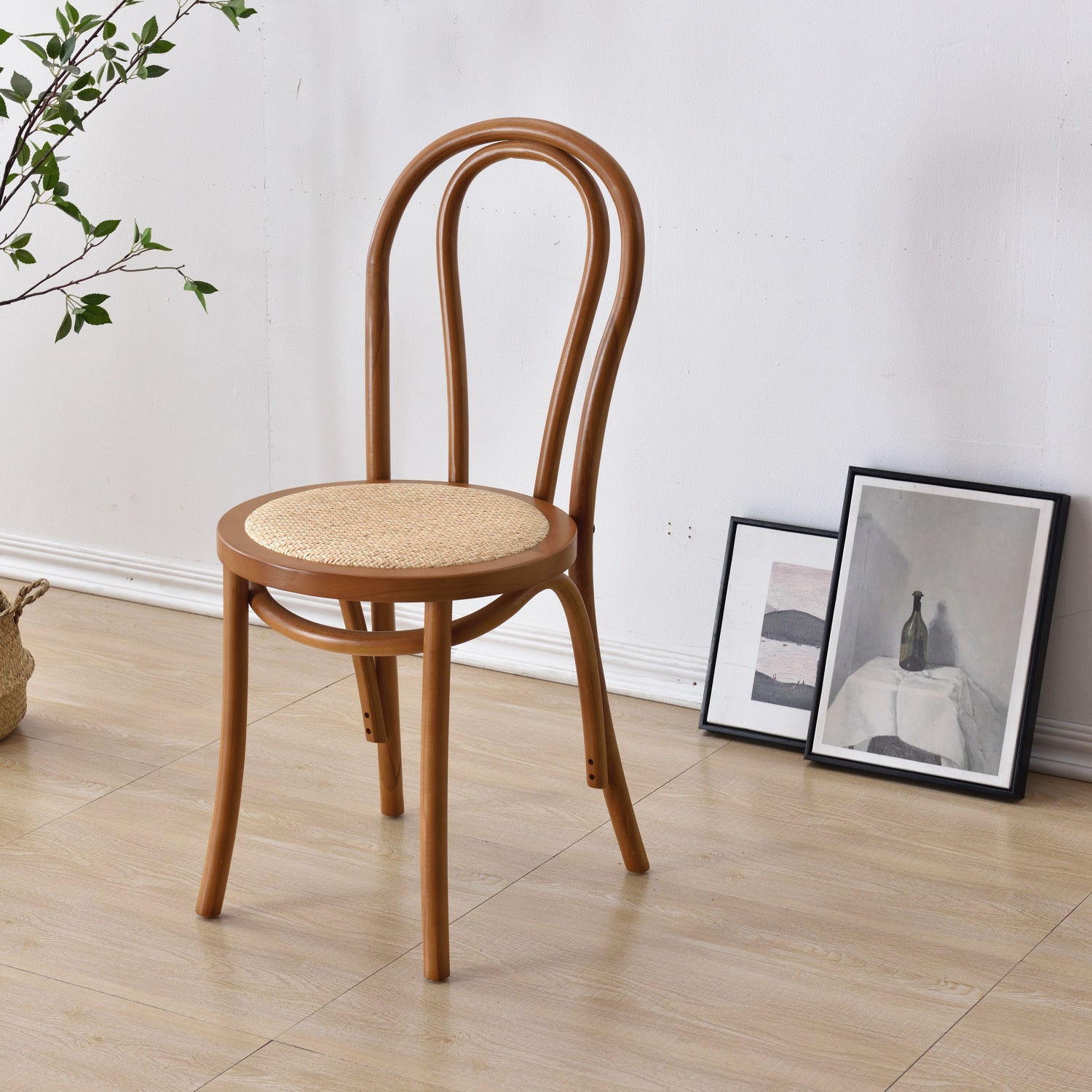 Dining Room Armless Dining Chair Open Back Solid Wood Side Chair