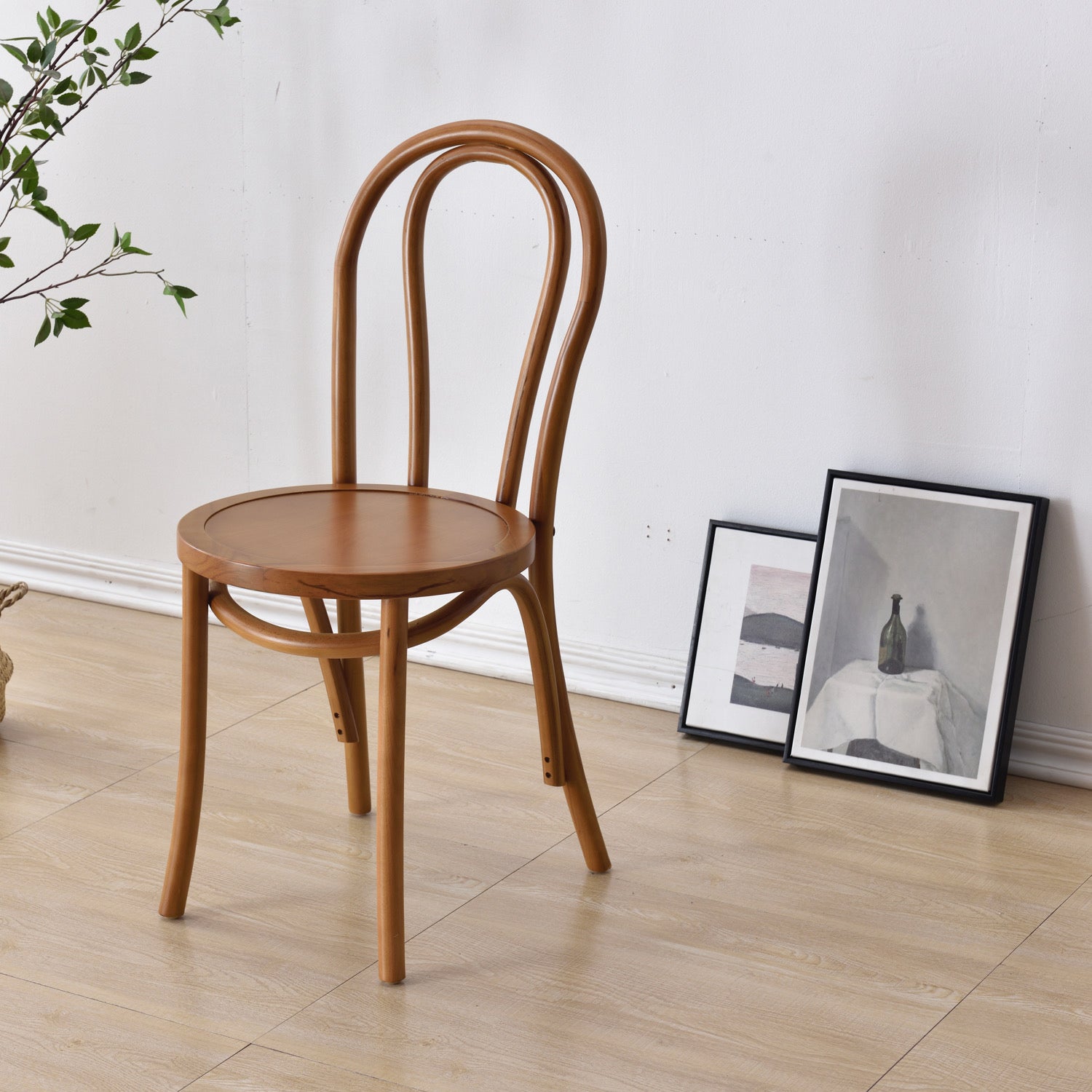 Dining Room Armless Dining Chair Open Back Solid Wood Side Chair