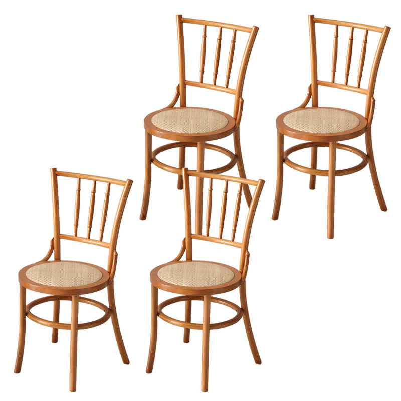 Dining Room Armless Dining Chair Open Back Solid Wood Side Chair