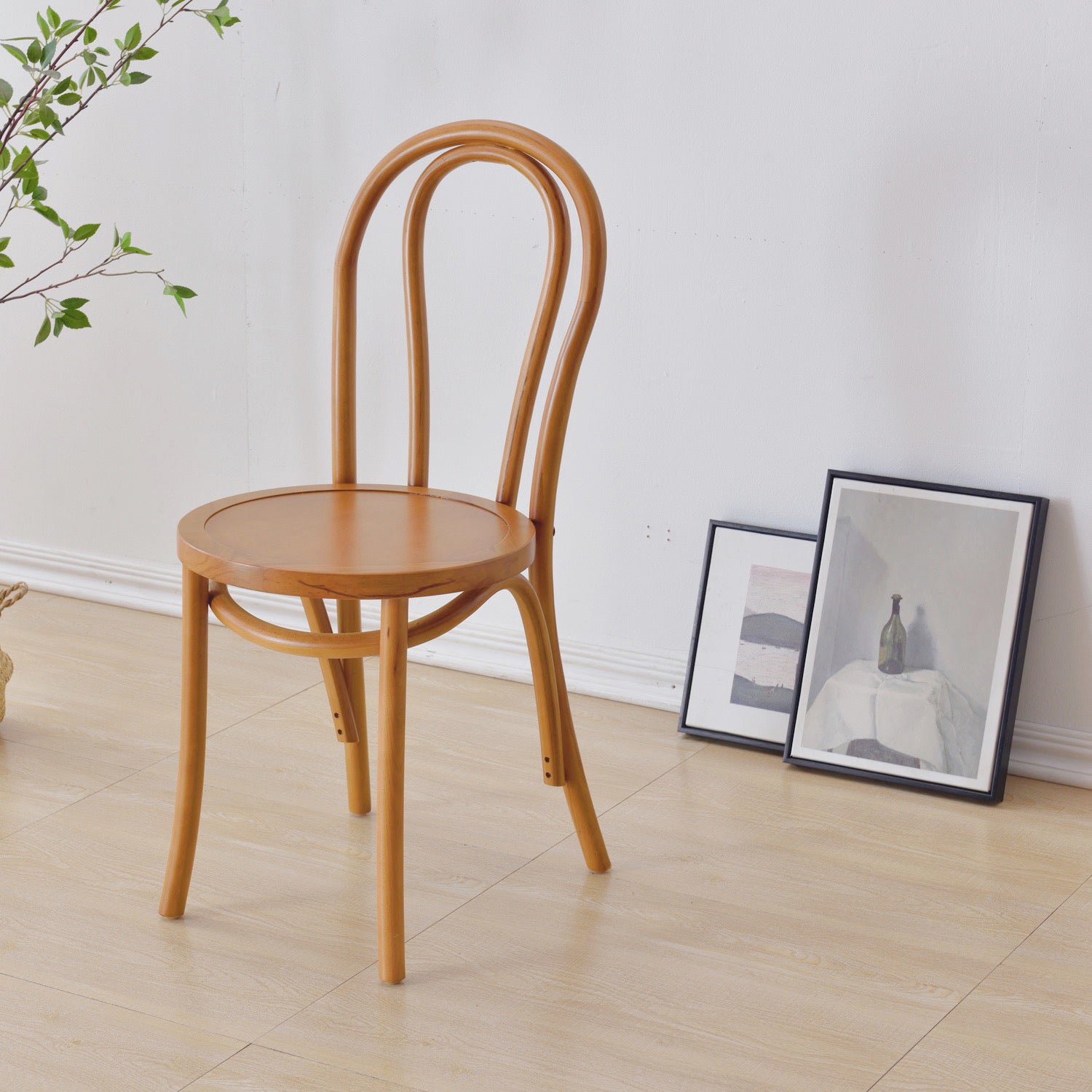 Dining Room Armless Dining Chair Open Back Solid Wood Side Chair