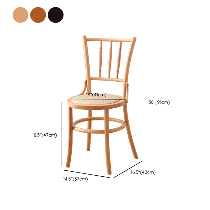 Dining Room Armless Dining Chair Open Back Solid Wood Side Chair