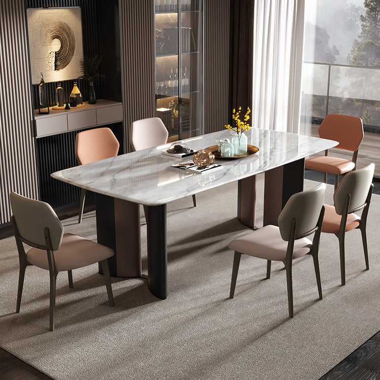 Double Pedestal Dinner Room Kitchen Table Modern Dining Room Table