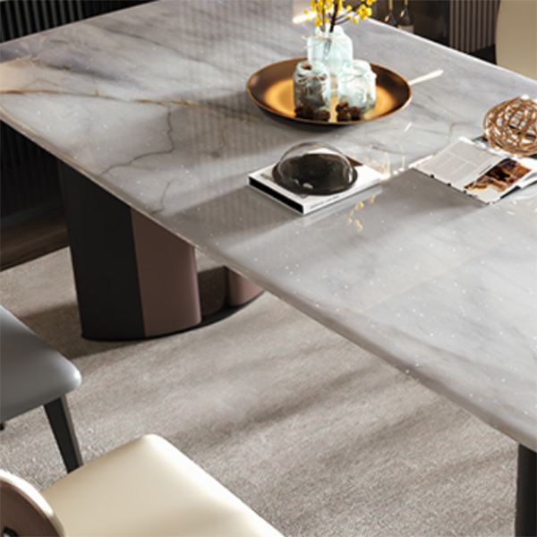 Double Pedestal Dinner Room Kitchen Table Modern Dining Room Table