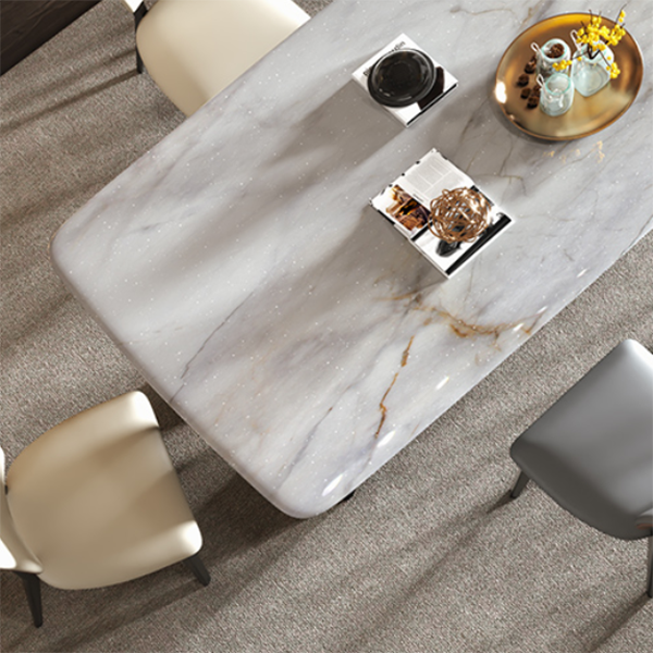 Double Pedestal Dinner Room Kitchen Table Modern Dining Room Table
