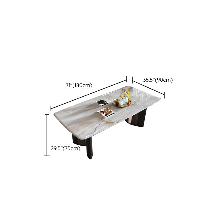 Double Pedestal Dinner Room Kitchen Table Modern Dining Room Table