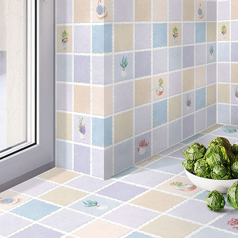 Modern Peel and Stick Backsplash Tile PVC Rectangular Wallpaper for Fireplace Surround