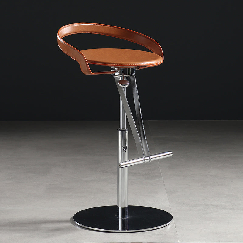 Modern Adjustable Bar Stool Leather Backrest Bar Stools for Dining Room