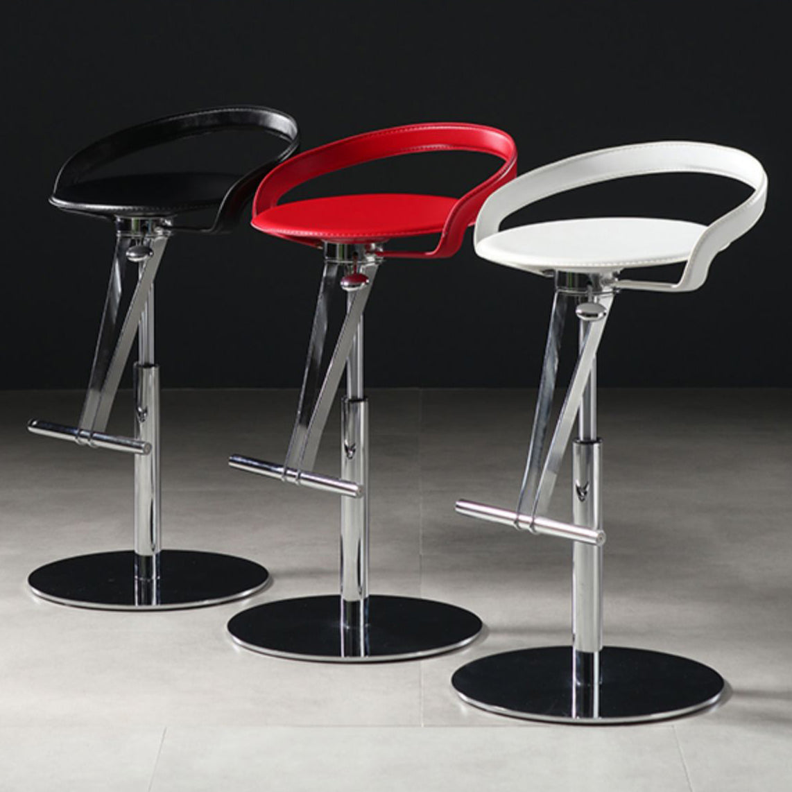 Modern Adjustable Bar Stool Leather Backrest Bar Stools for Dining Room