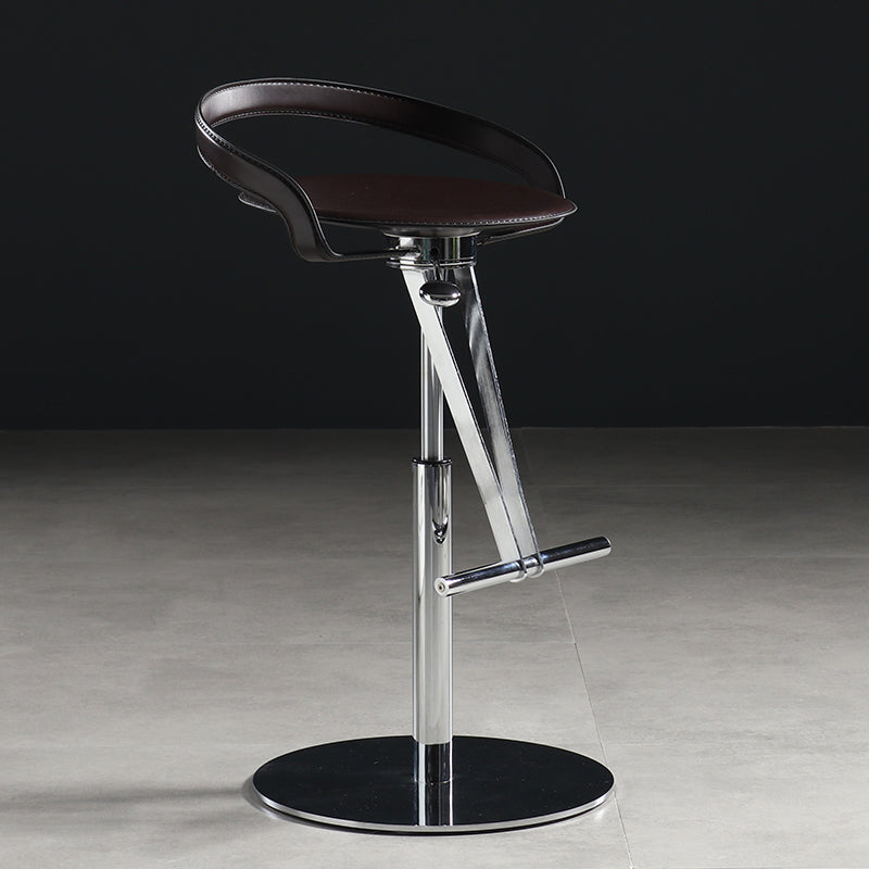 Modern Adjustable Bar Stool Leather Backrest Bar Stools for Dining Room