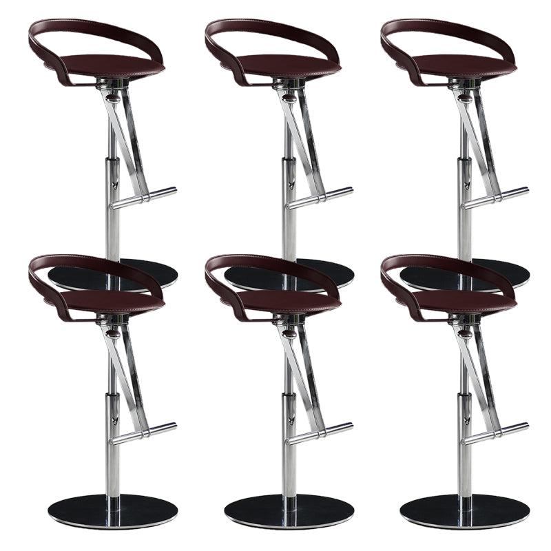 Modern Adjustable Bar Stool Leather Backrest Bar Stools for Dining Room