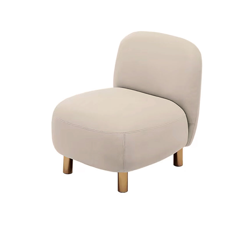 Contemporary Tight Back Slipper Chair with 4 Metal Legs in Faux Leather