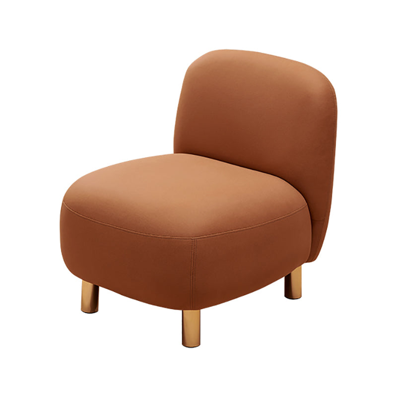 Contemporary Tight Back Slipper Chair with 4 Metal Legs in Faux Leather