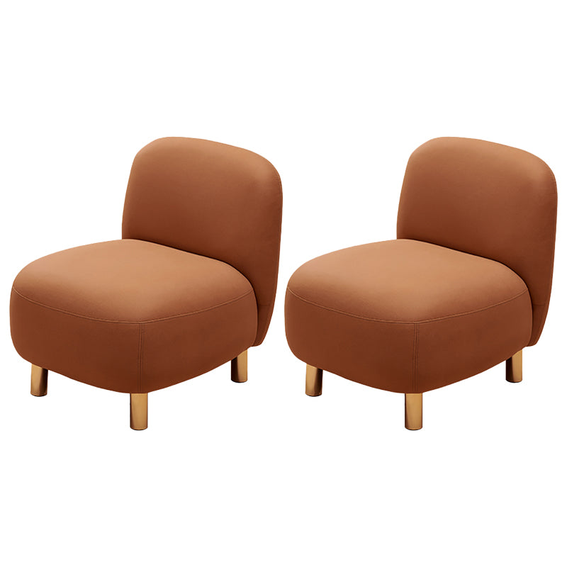 Contemporary Tight Back Slipper Chair with 4 Metal Legs in Faux Leather