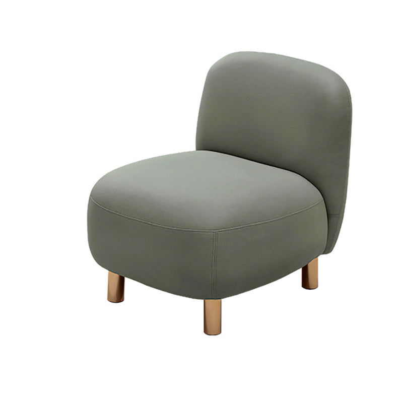 Contemporary Tight Back Slipper Chair with 4 Metal Legs in Faux Leather
