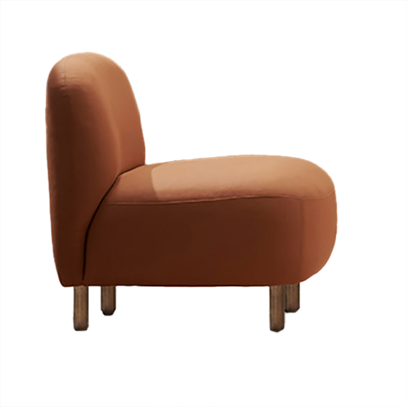 Contemporary Tight Back Slipper Chair with 4 Metal Legs in Faux Leather