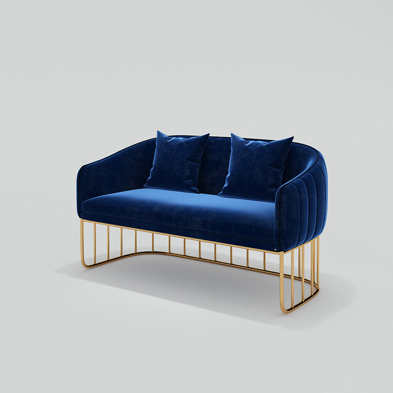 Scandinavian Solid Color Velvet Sofa 25.59" Wide Sloped Arm Sofa