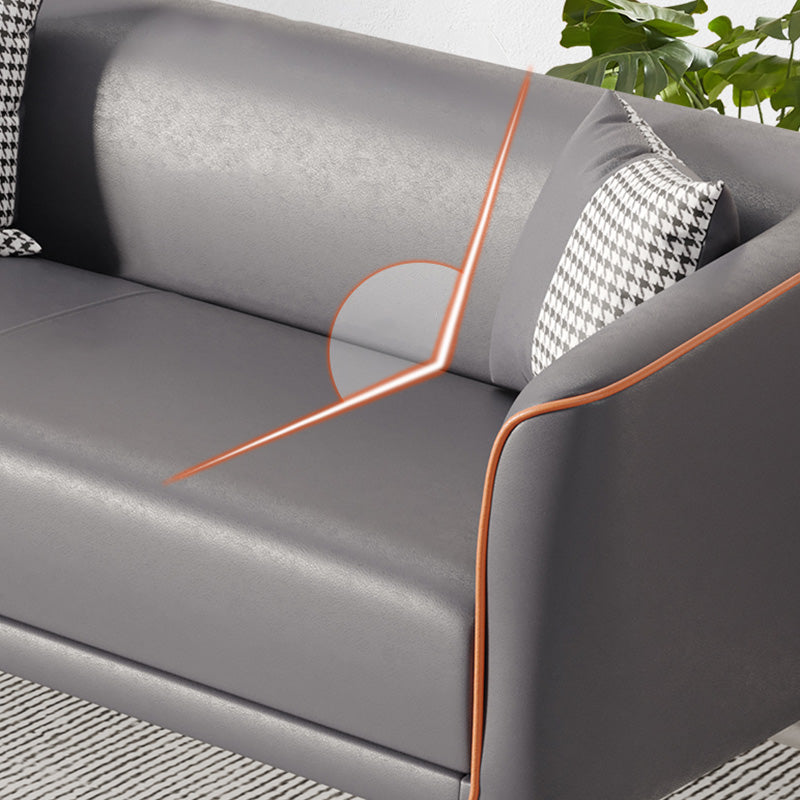 24.8" Wide Faux Leather Sofa Tuxedo Arm Sofa for Living Room