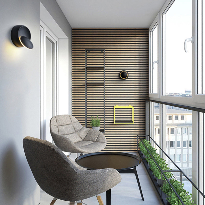 Round Shape Metal Wall Sconces Modern 1-Light Wall Mount Light Fixture