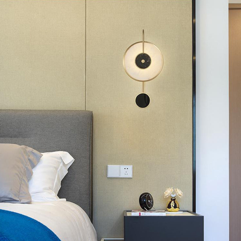 Modern Single Golden Wall Mounted Sconce Glass Wall Light for Bedroom