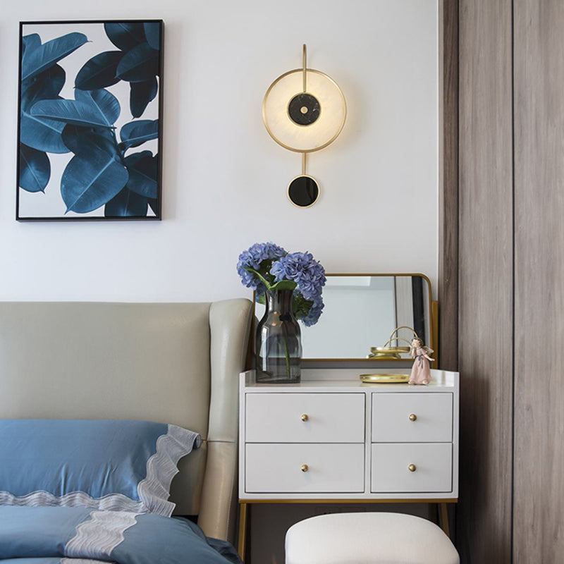 Modern Single Golden Wall Mounted Sconce Glass Wall Light for Bedroom