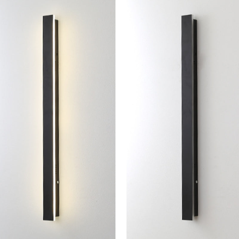 1 Light Linear Wall Mounted Lamp Simplicity Metal Wall Lighting Idea in Black