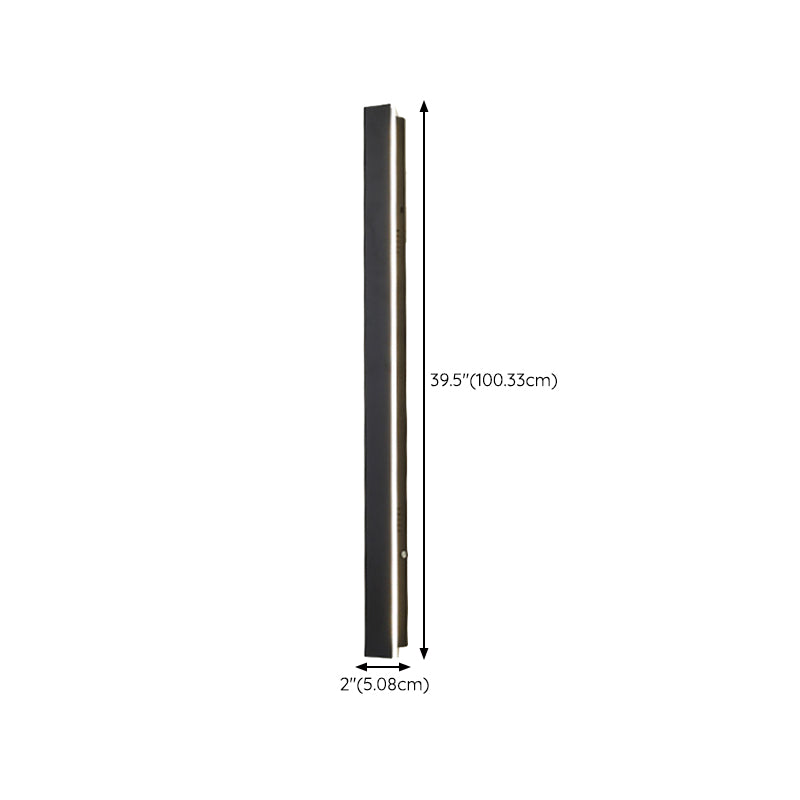 1 Light Linear Wall Mounted Lamp Simplicity Metal Wall Lighting Idea in Black