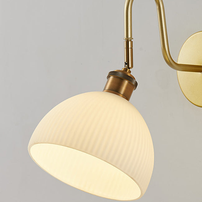 Dome Shape Glass Vanity Lamp Modern Style 1 Light Vanity Light Fixture in Gold