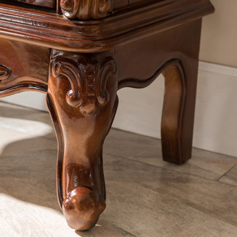 Traditional Glass Doors Curio Cabinet Birch Storage Cabinet for Home