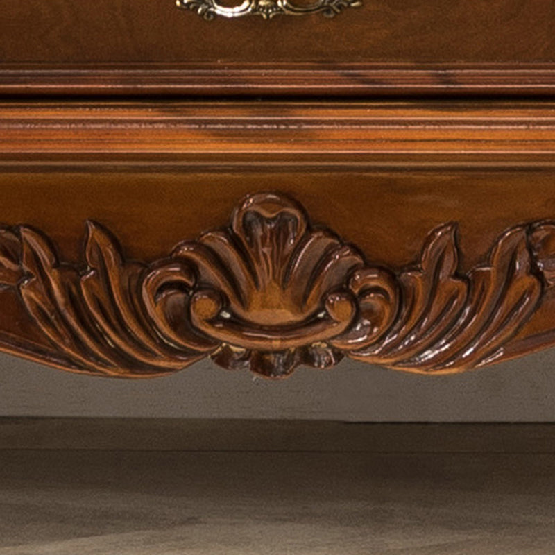 Traditional Glass Doors Curio Cabinet Birch Storage Cabinet for Home