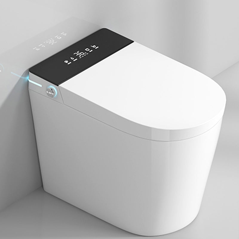 Contemporary One Piece Flush Toilet Heated Seat Included Toilet Bowl for Bathroom