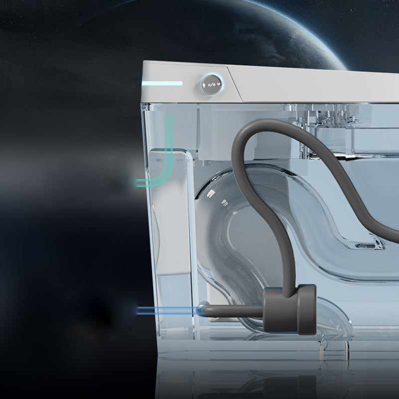 Contemporary One Piece Flush Toilet Heated Seat Included Toilet Bowl for Bathroom