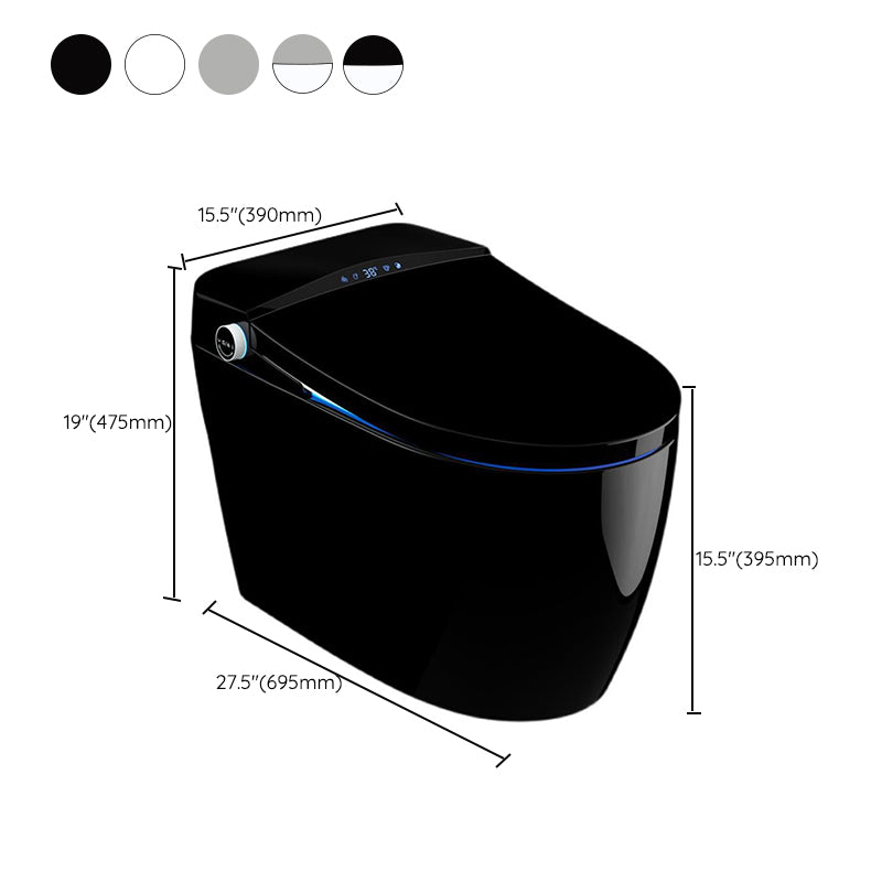 Contemporary Siphon Jet Flush Toilet Heated Seat Included Toilet Bowl for Bathroom