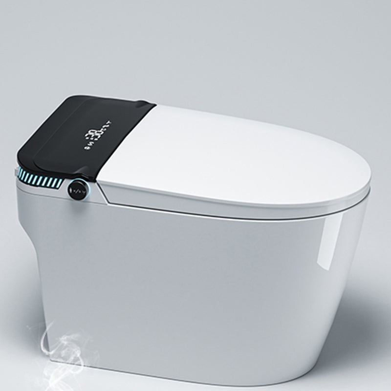 Contemporary Ceramic Flush Toilet Heated Seat Included Toilet Bowl for Washroom