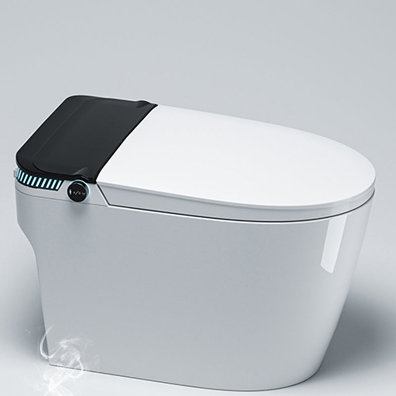 Contemporary Ceramic Flush Toilet Heated Seat Included Toilet Bowl for Washroom