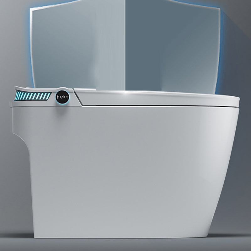 Contemporary Ceramic Flush Toilet Heated Seat Included Toilet Bowl for Washroom