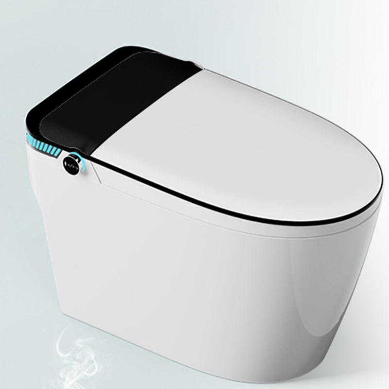 Contemporary Ceramic Flush Toilet Heated Seat Included Toilet Bowl for Washroom