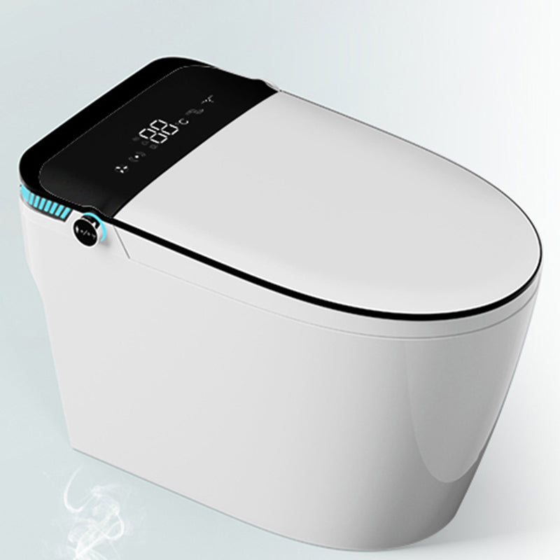 Contemporary Ceramic Flush Toilet Heated Seat Included Toilet Bowl for Washroom