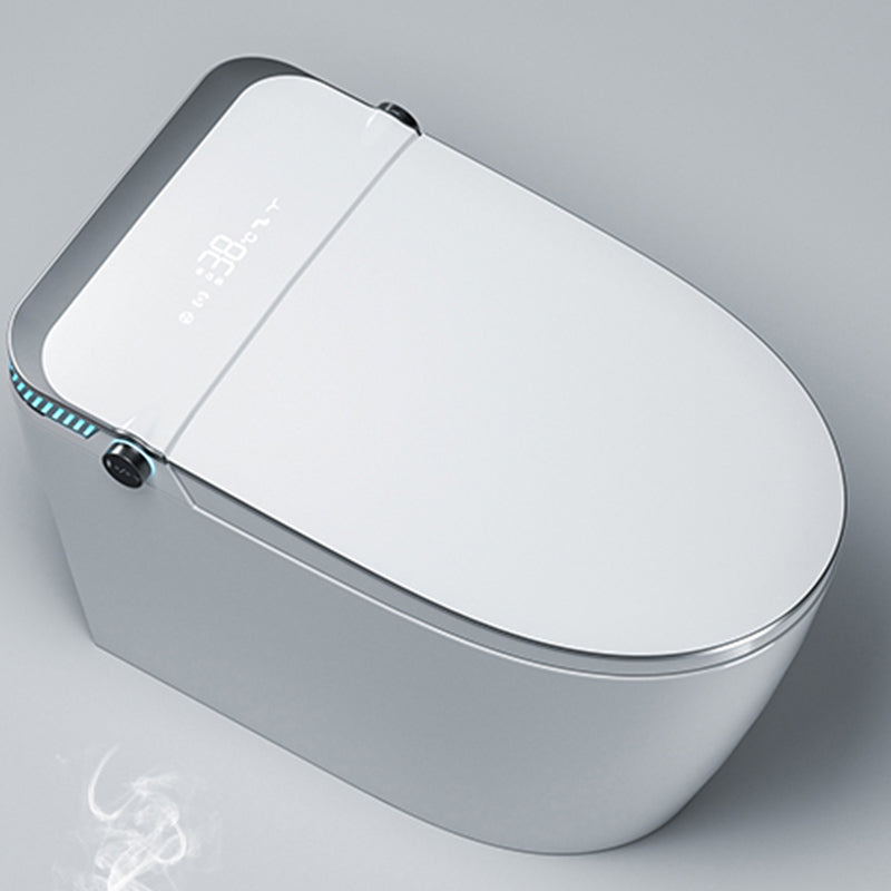 Contemporary Ceramic Flush Toilet Heated Seat Included Toilet Bowl for Washroom