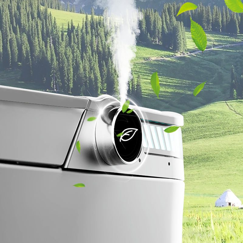 Contemporary Ceramic Flush Toilet Heated Seat Included Toilet Bowl for Washroom